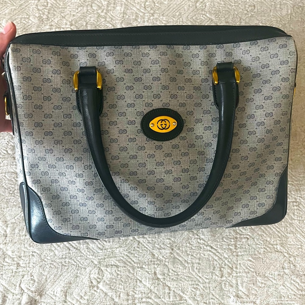 Gucci Vintage Boston Bag in Navy